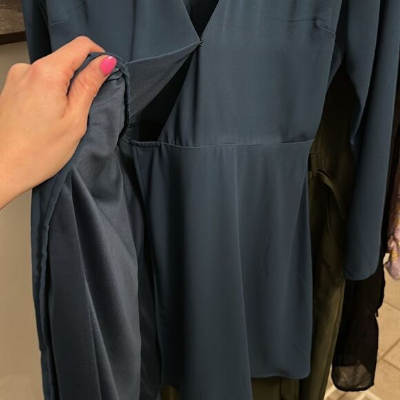 Lush Blue Ceramic Wrap Style Dress - Picture 6 of 10